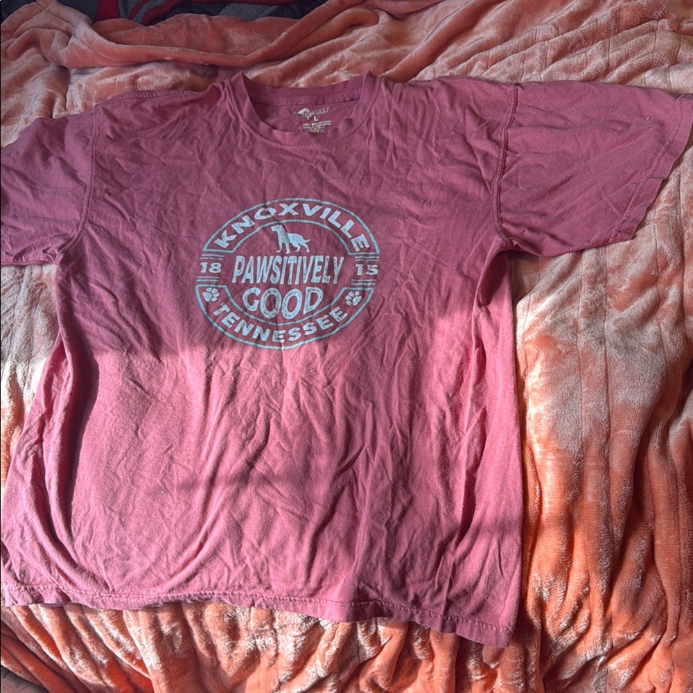 Pink Short Sleeve Tee with Graphic Design